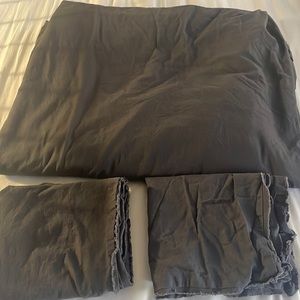 3 pc King Solid Linen Blend Duvet Cover and Shams PRICED TO SELL